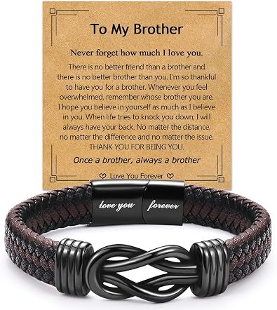 EPIRORA Gifts for Men & Boys- 8 Inch Stainless Steel Forever Linked Together Braided Infinity Bracelets, Grandson Son Nephew Brother Husband Dad Gift Ideas for Christmas Birthday Fathers Day