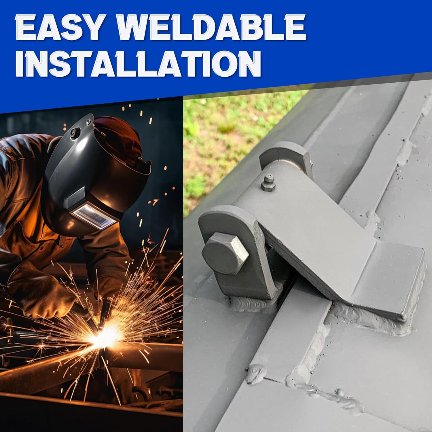 Lonffery Steel Dump Trailer Hinge, Weld on Heavy Duty Trailer Door Hinge, Strap Style Short Leaf, Pack of 4