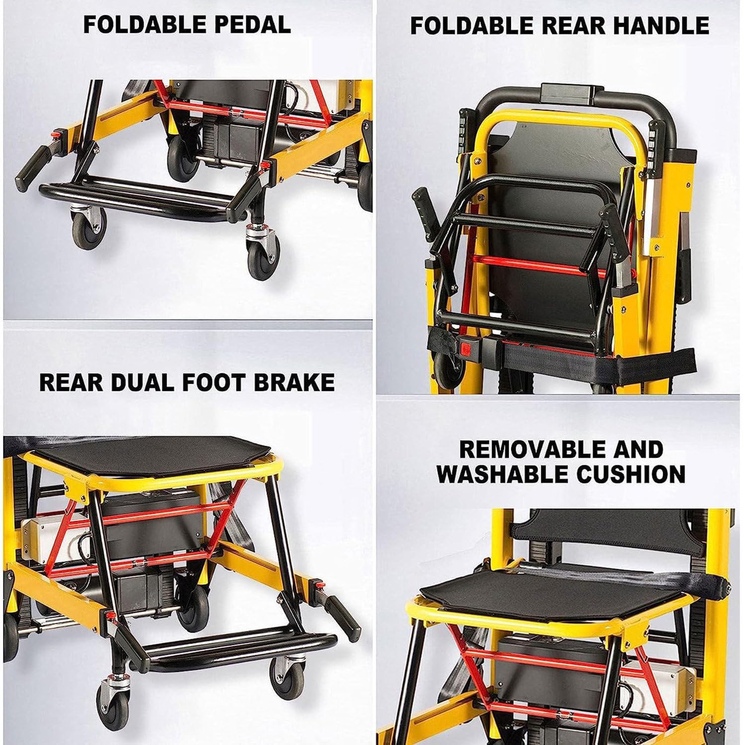 Qiang 120W Fauteuil Roulant électrique pour Monter Escaliers,Machine Intelligente pour Monter Et Descendre Escaliers,pour Monter Escaliers Personnes âgées Handicapées