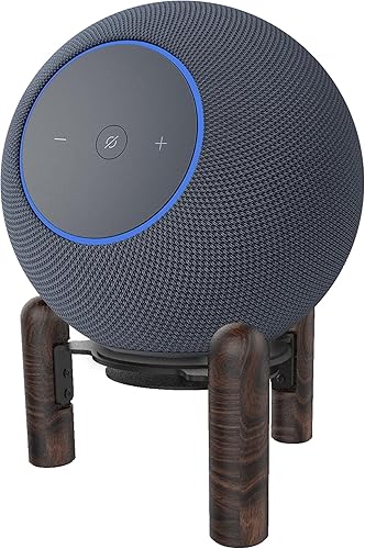 Miniatura 4 de Soporte de escritorio para Echo 4ª generación, HomePod mini y otros altavoces adecuados. Madera de nogal negro.