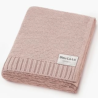 100% Organic Cotton Heritage Knit Textured Baby Quilt Blanket for Girls ...