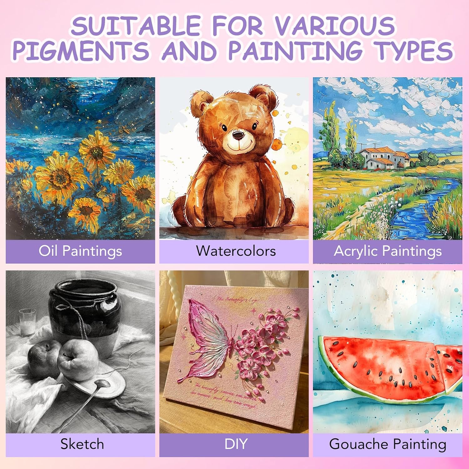 ESRICH Stretched Canvas for Painting, 24 Multi Pack 11x14, 8x10, 5x7(8 of Each) Blank Canvases for Painting, Primed Paint Canvas for Oil Paint, Acrylic Paint, for Beginners, Artists. - Image 5