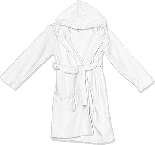 روب استحمام للاطفال مقاس 10، من جاغواردينا، قطن، أبيض