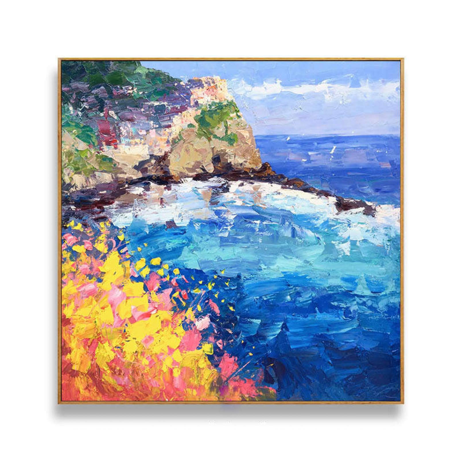 Art mural paysage abstrait peinture à l'huile sur toile déco murale salon contemporain