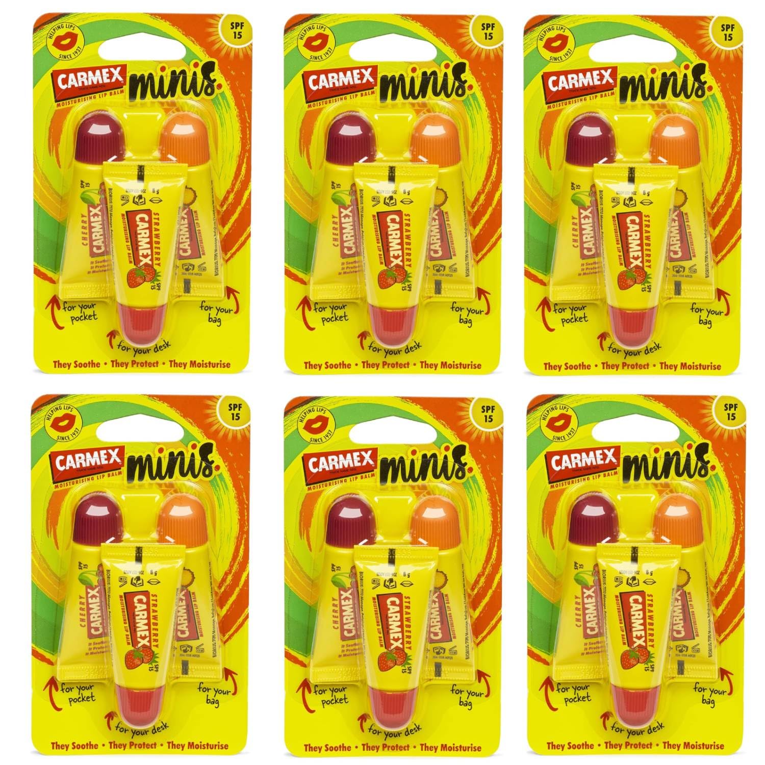 Carmex Lippenbalsam verschiedene Düfte (Mix Frucht 6 Einheiten)