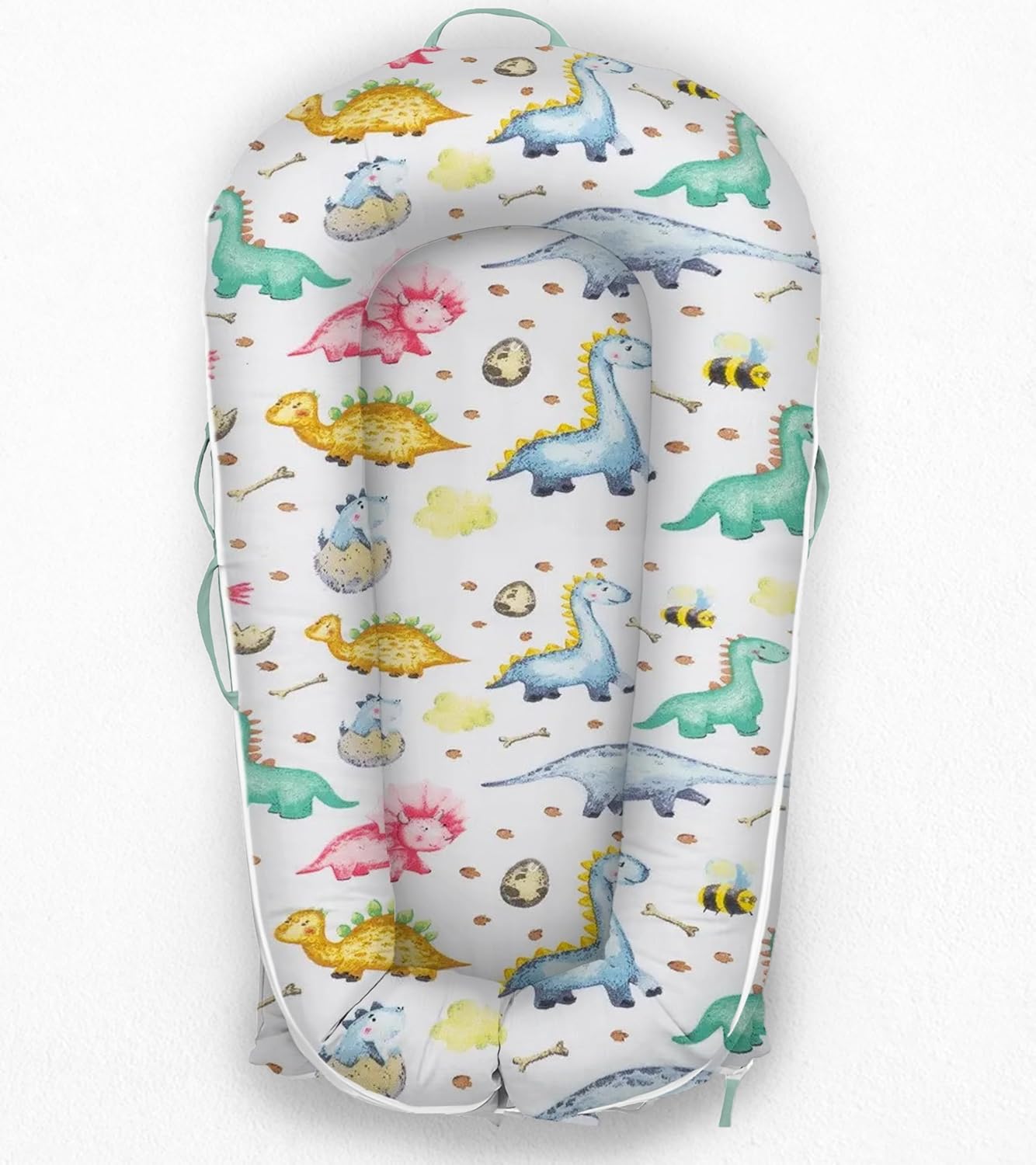 Newborn Lounger Cover for DockATot Deluxe | 100% Cotton Baby Lounger Extra Cover Hypoallergenic Infant Baby Nest Replacement Cover for DockATot Deluxe+ (Cover Only) Dino (Grand)
