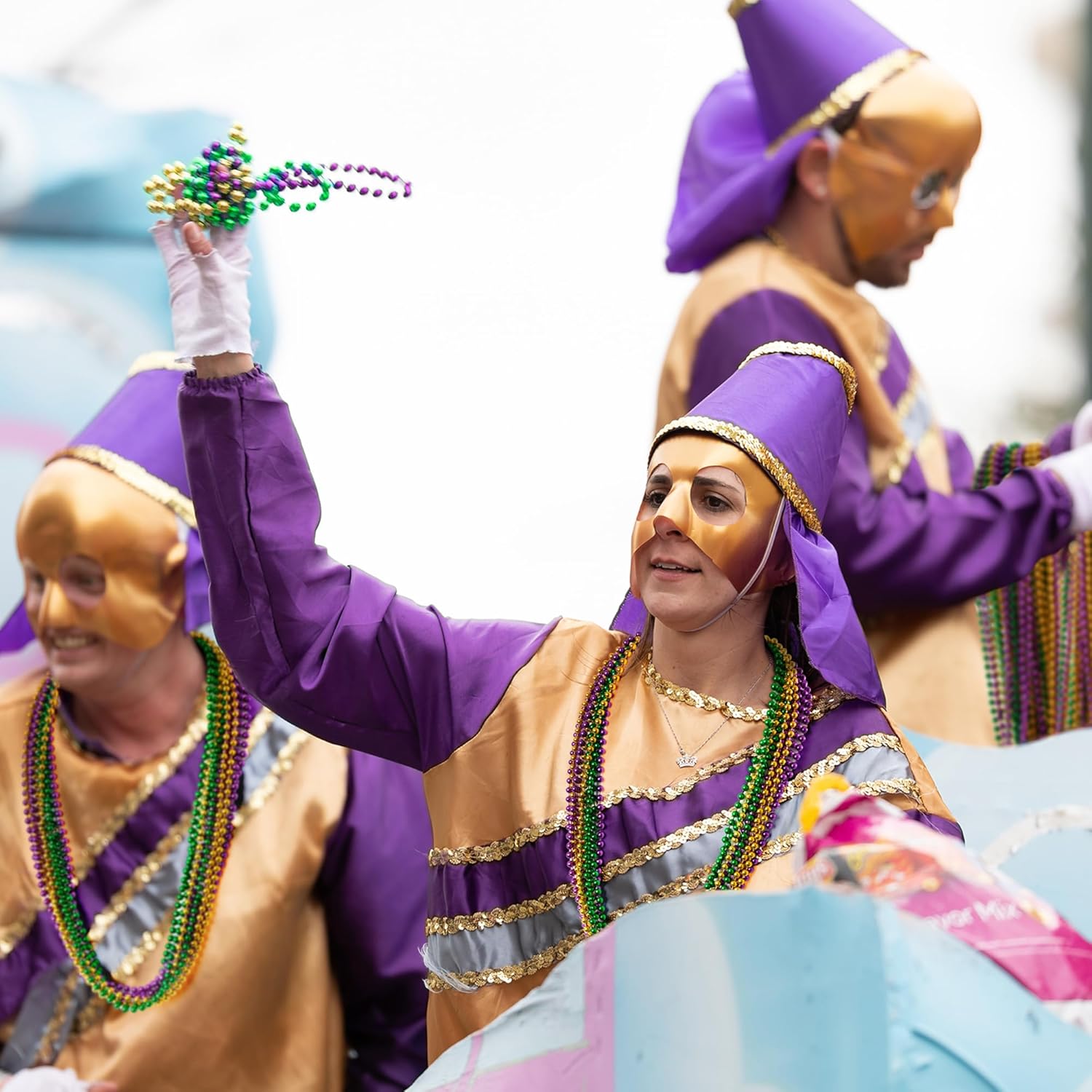 300PCS Mardi Gras Beads Bulk, Mardi Gras Beads Necklace, Parade Throw Accessories Set Decorations Party Supplies - Image 8