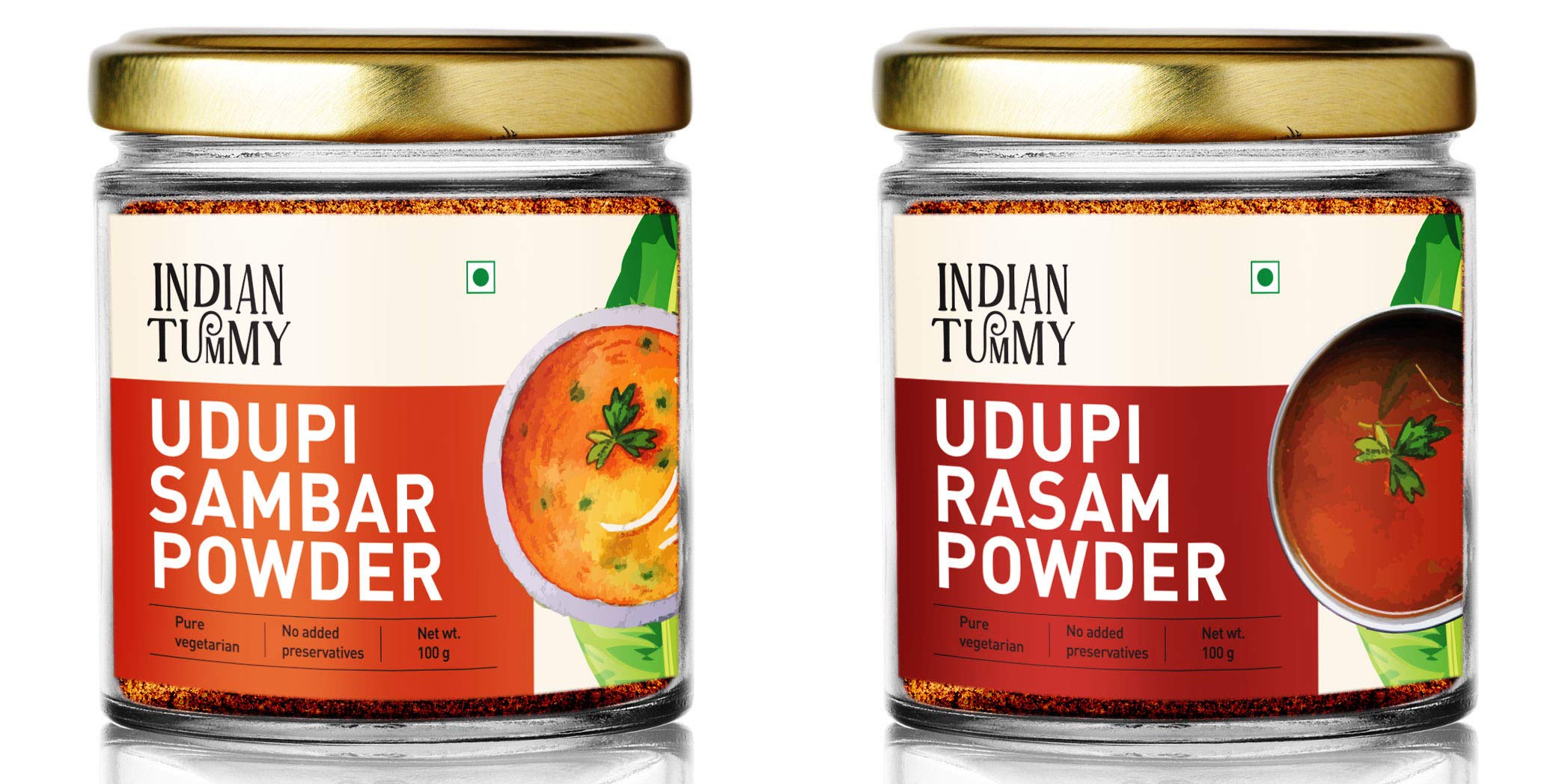 Indian Tummy Udupi Sambar Powder and Udupi Rasam Powder - No Preservatives, Pure Spice Mix for Daily Cooking (100 gm + 100 gm) (B08MDCDD7Y) Amazon Price History, Amazon Price Tracker