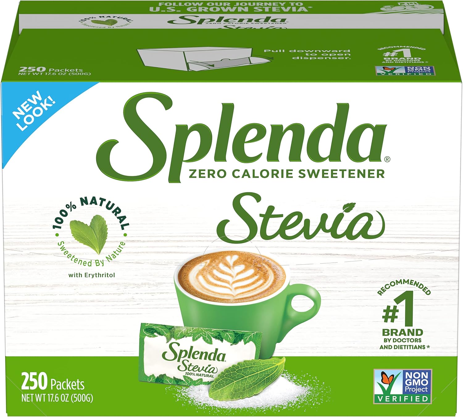 SPLENDA Stevia Sweetener Packets, Zero Calorie Stevia Sweetener. 100