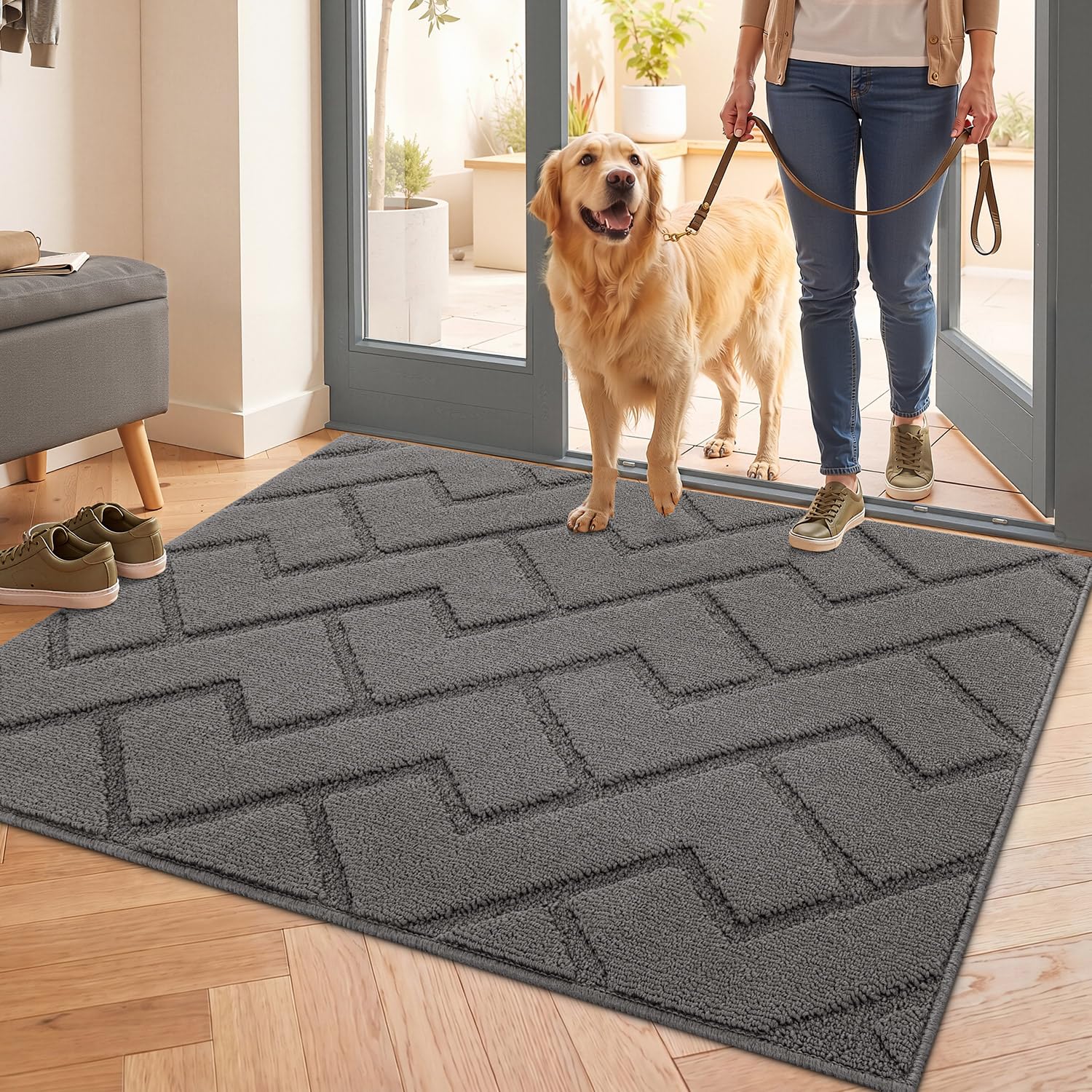 hicorfe Indoor Door Mat,Resist Dirt Non Slip Inside Doormat,32