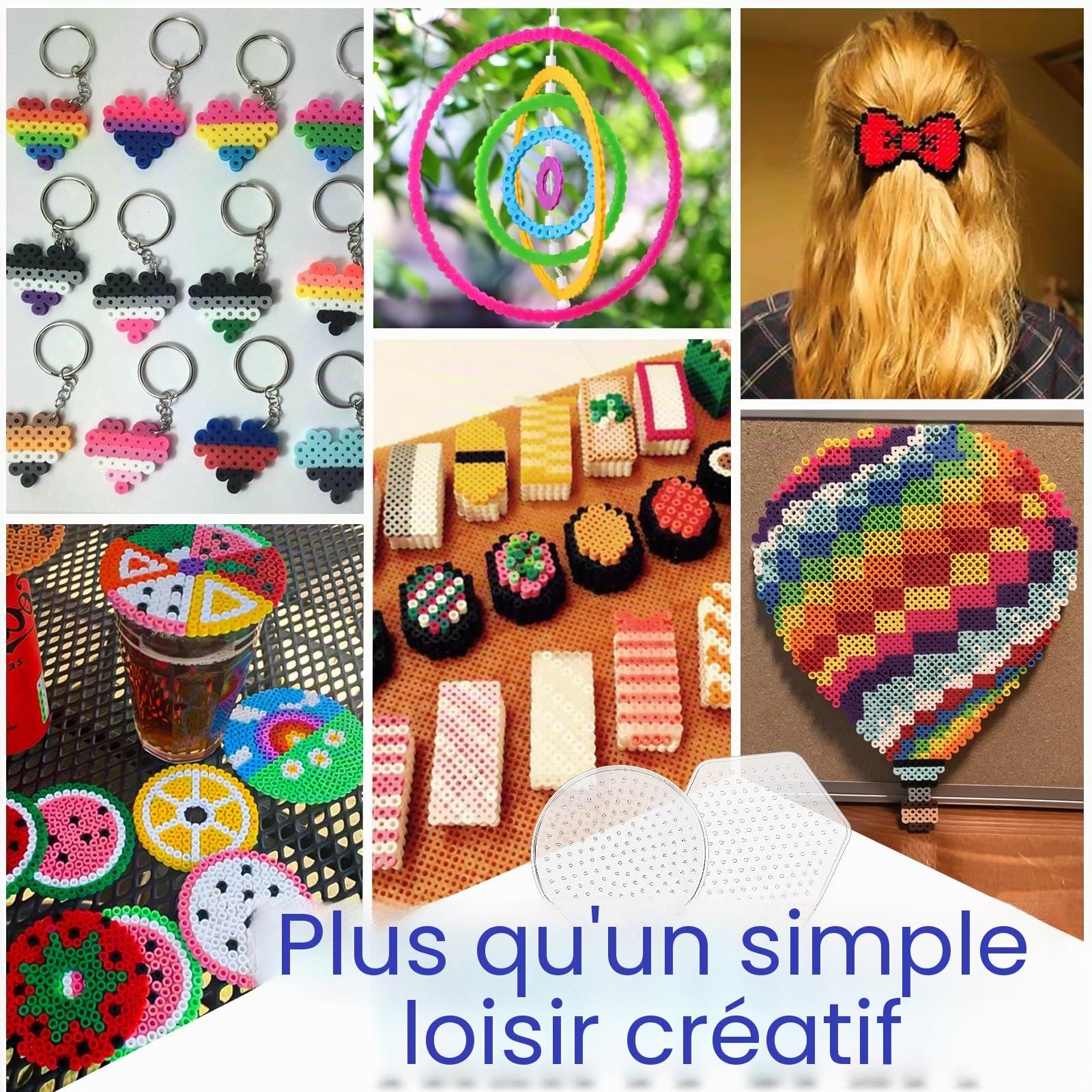 FUNZBO Kit de 23 000 perles fusibles 5 mm – 22 couleurs, 106 motifs, fournitures d'artisanat pour enfants