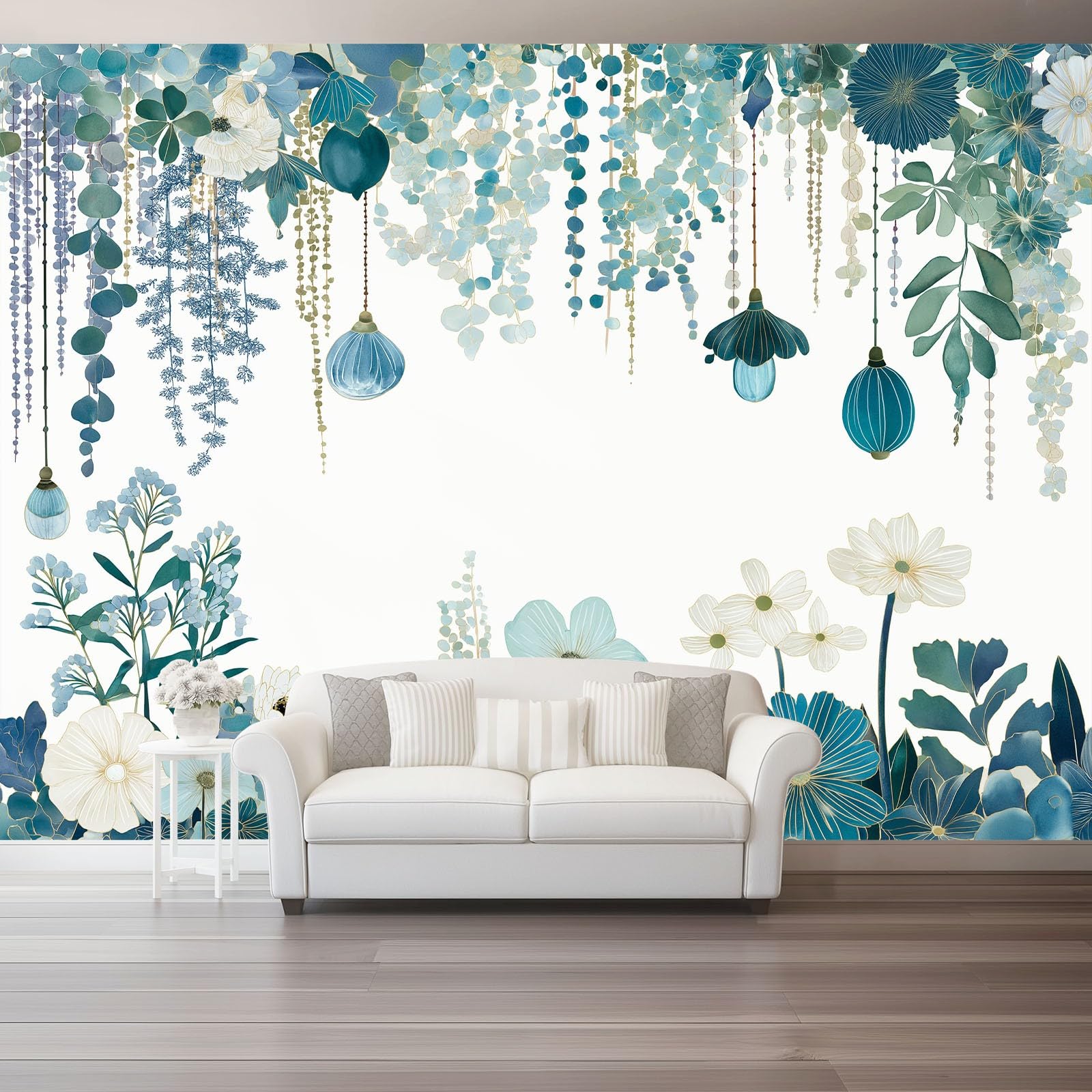 Tapisserie murale fleurs pour salon et bureau grand format panoramique intissé