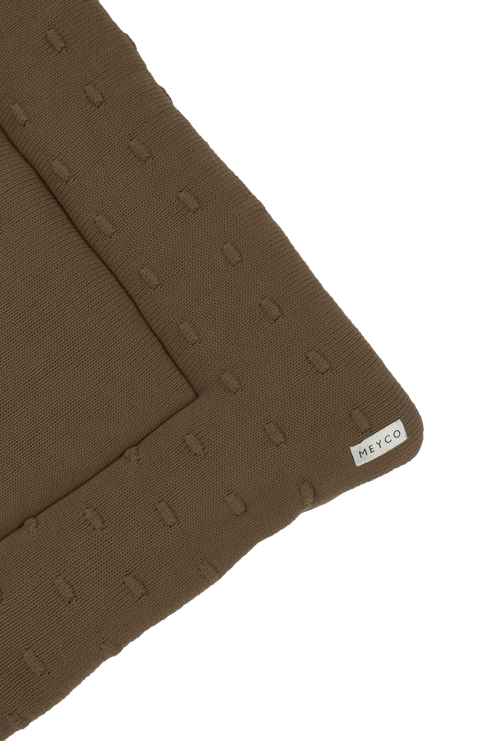 MEYCO Baby Knots Laufgittereinlage (weiches und sicheres Material, doppelseitiges Design, maschinenwaschbar, Außenseite aus 100% Baumwolle, Rückseite aus 100% Velvet, Größe: 77 x 97 cm), Schokolade