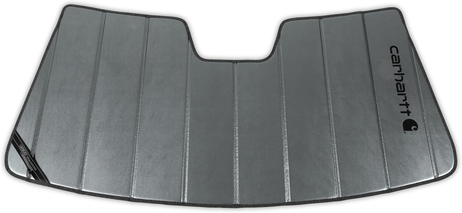 Covercraft Carhartt UVS100 Custom Windshield Sunscreen for 2022-2025 Rivian R1S & R1T - Gravel