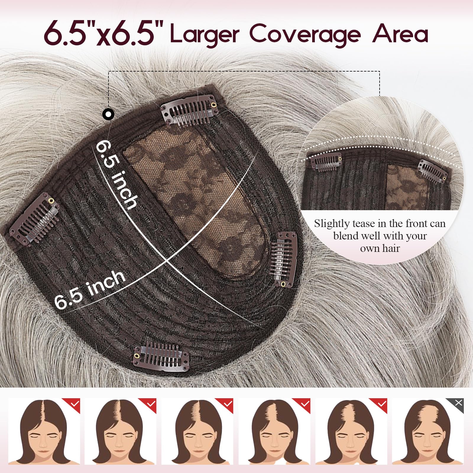 Amazon.com : EMMOR Human Hair Toppers for Women Short Bob 