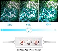 Vista 4 de Koi Fish - Letrero de neón, azul hielo y blanco, letrero decorativo, 14 pulgadas