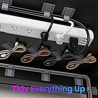 Vista 3 de Hook and Loop Cable Ties, Self Adhesive Hook and Loop Cable Straps, Sticky-back Cord Organizer, Cable Clip, Household & Office Essentials, 40Pcs per