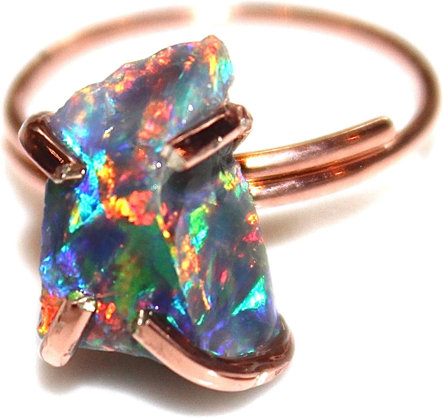 Raw Opal Ring Rose Gold