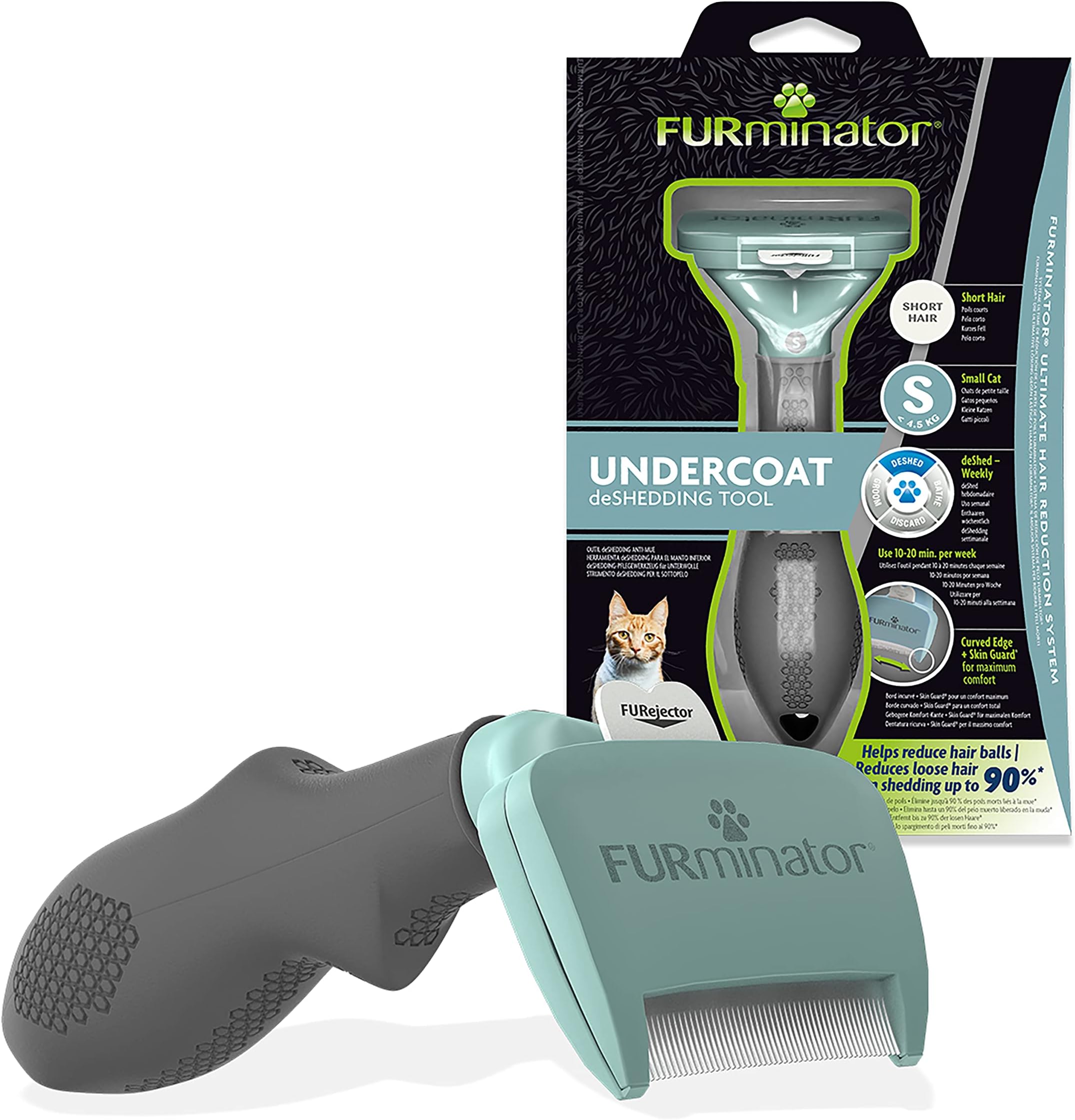 Furminator Undercoat Deshedding Tool For Small Short Hair Cats Under 4.5 Kg