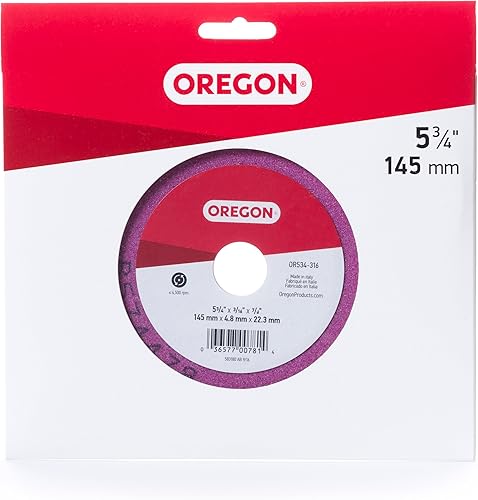 Oregon Muela abrasiva vitrificada fina de óxido de aluminio, 5-3/4 "x 3/16", para amoladora de banco