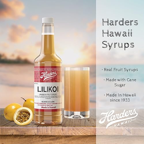 Miniatura 3 de Harders Hawaii Jarabe de fruta real premium, paquete de 4 unidades, 25.3 onzas líquidas, para hielo afeitado, té, refrescos, café especial y