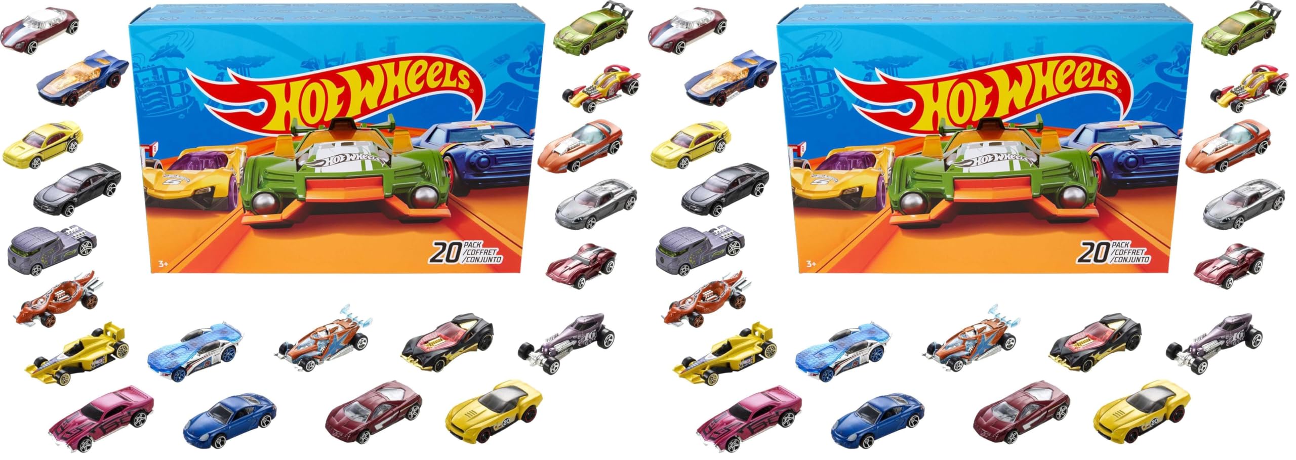Toy Cars & Trucks 40-Pack, Set of 20 1:64 Scale Vehicles for Play or Display, Instant Col…