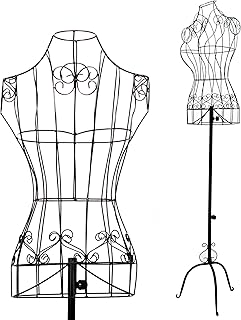Female Black Metal Steel Wire Mannequin Dress Form for Sewing Display
