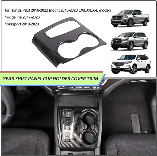 Miniatura 5 de Cubierta del panel de palanca de cambios de control central para Honda Pilot 2016-2022Ridgeline 2020-2023Passport 2019-2023, calcomanía para marco