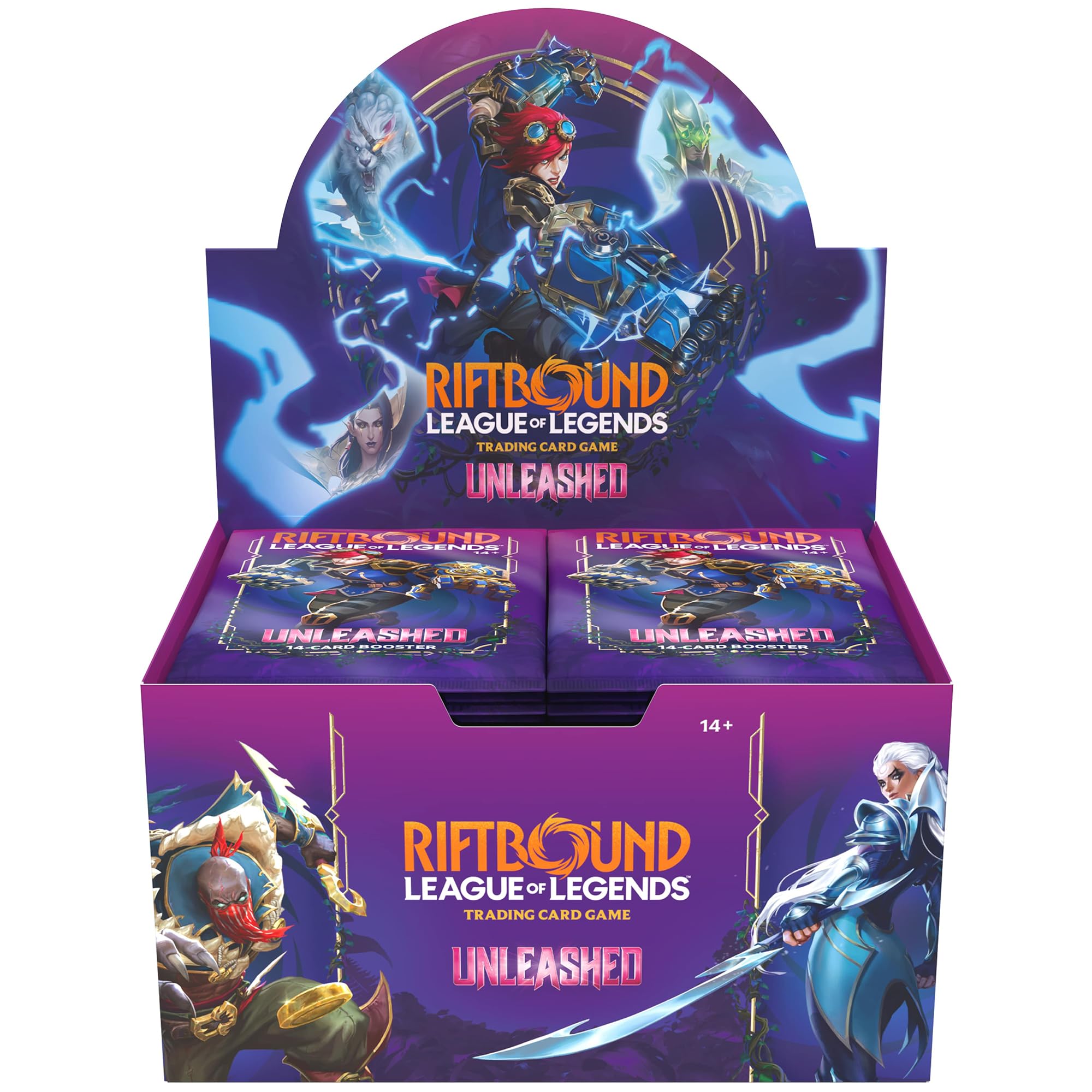 Photo 1 of Riftbound: League of Legends TCG Unleashed - Booster Display - 24 Booster Packs (14 Cards Ea), Deck-Building Trading Card Game, Randomly Assorted