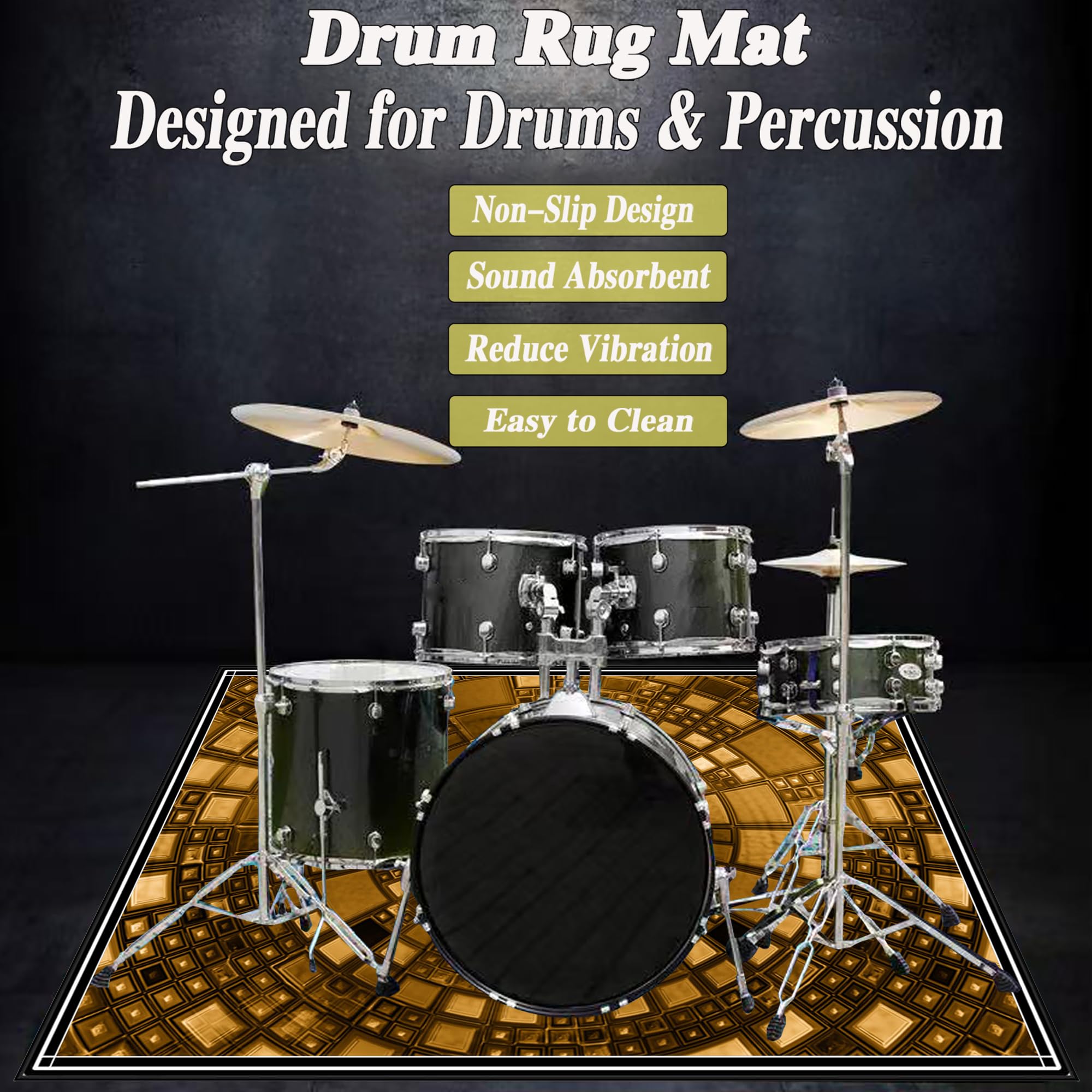 210 x 180 cm Tappeti per Batteria Tappeto A Tamburo Tappetino per Batteria Acustica Tappeto Drum Tappetino Antiscivolo Insonorizzato Elettroniche Rullante Acustica Snare Strumenti Musicali Coperta