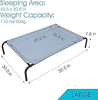 Vista 7 de PHYEX - Cama elevada con marco de acero para mascotas, portátil, fresca y estilo catre