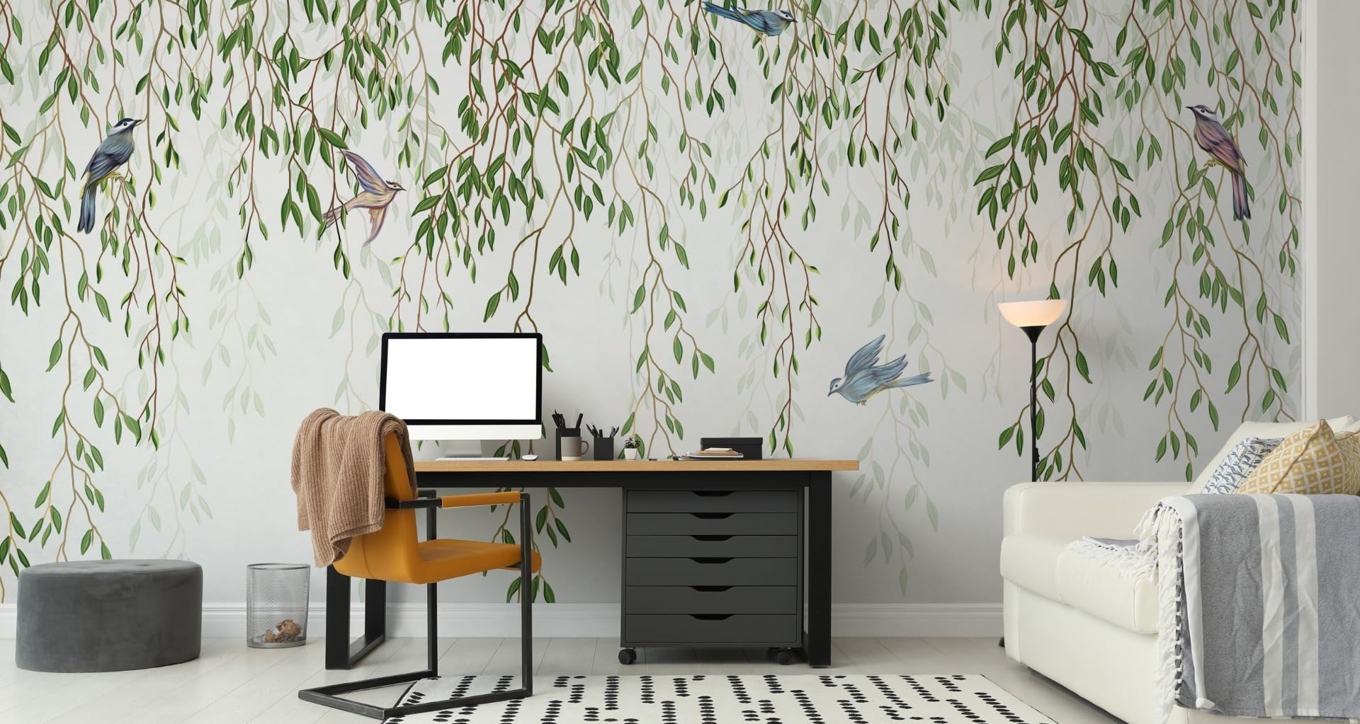 Muralo Papel Pintado en TNT 3D, Hojas - 460x300 cm