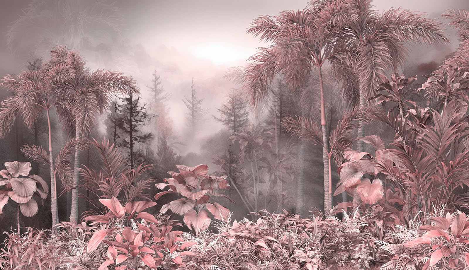 Papier peint panoramique Forêt Tropicale Lumalea 555x320 cm pour grand mur