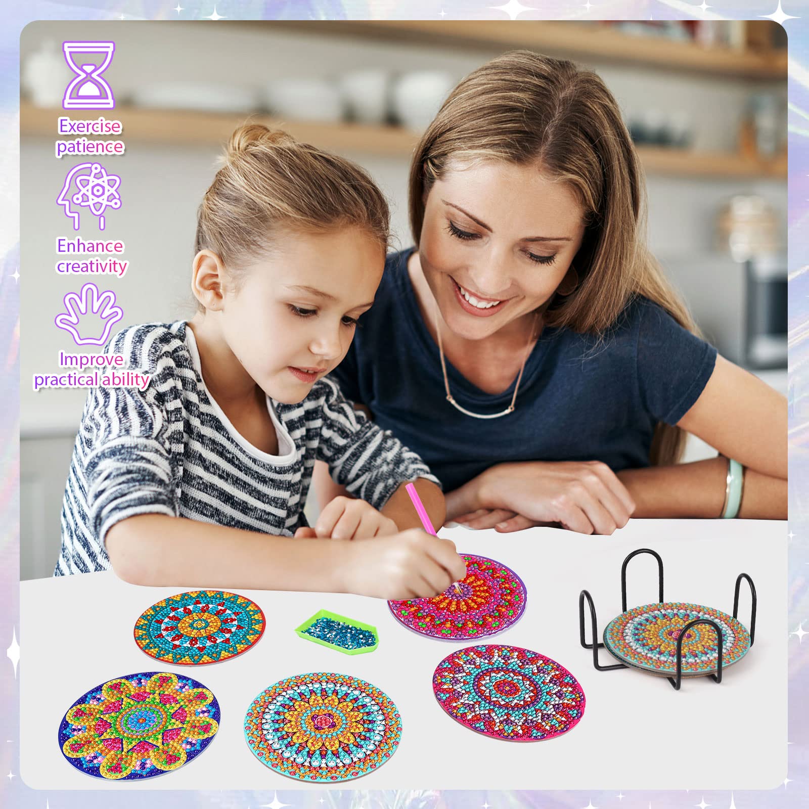 Rwoythk 5D Diamond Painting Set - Kreative Mandala Bastelsets Für Kinder Ab 8-12 Jahren