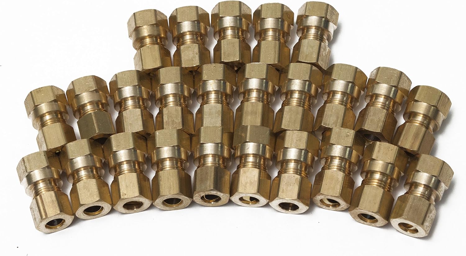 LTWFITTING Brass 3/8-Inch OD x 1/4-Inch Female NPT Compression Connector Fitting(Pack of 5)