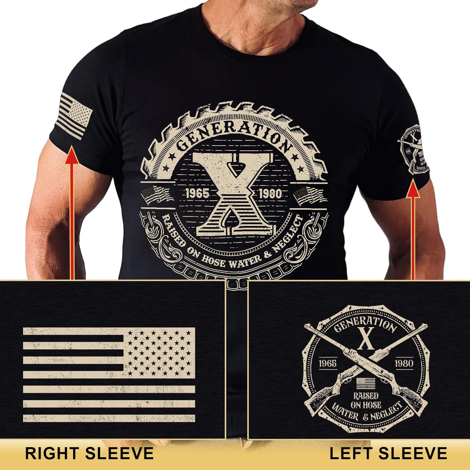 Gen X Shirts for Men and Women - Raised on Hose Water and Neglect T Shirt