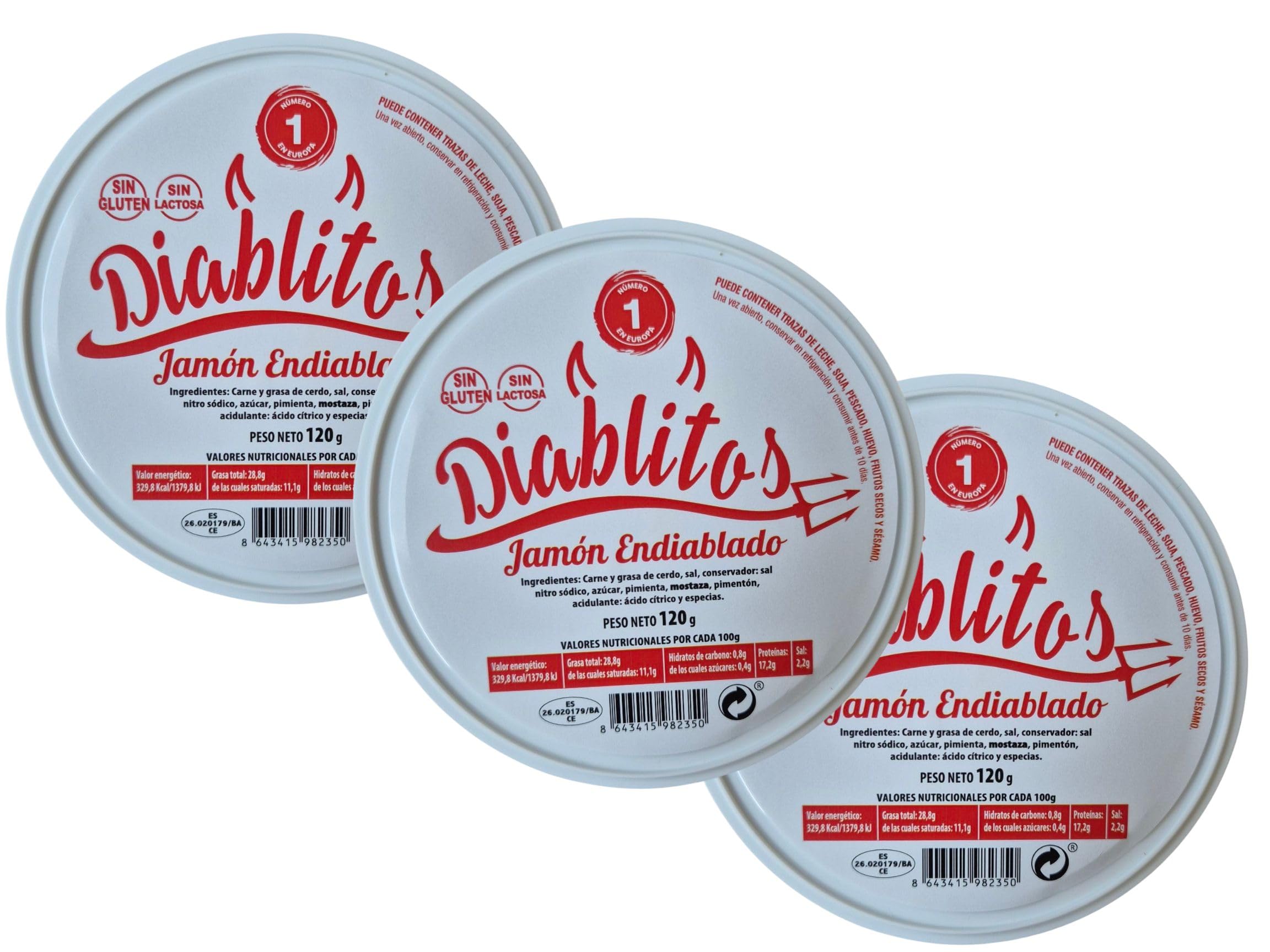 Pack 3 Latas Jamón Endiablado Diablitos 120 g – Auténtico Sabor Venezolano