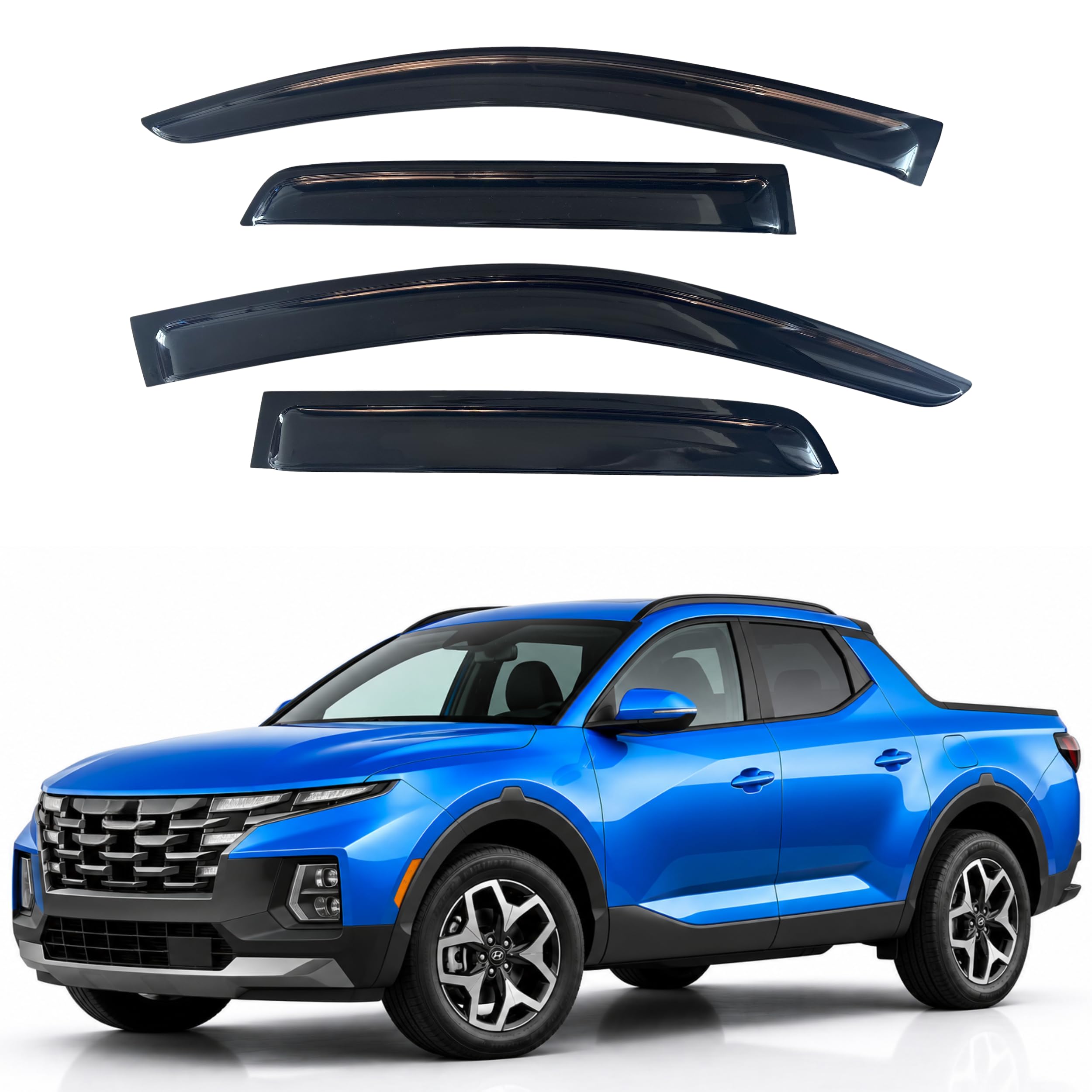 IG Window Visors Fit for 2022-2026 Hyundai Santa Cruz, Out-Channel Rain Guards Vent Wind Deflectors 4PC, Truck Accessories for 22-26 Santa Cruz
