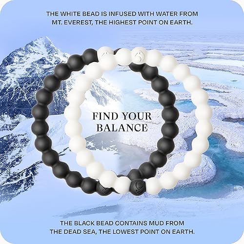 Miniatura 3 de Lokai Silicone Beaded Bracelets for Men & Women - Black & White Matching Bracelets, Couples Friendship Bracelets - Jewelry Fashion Bracelet