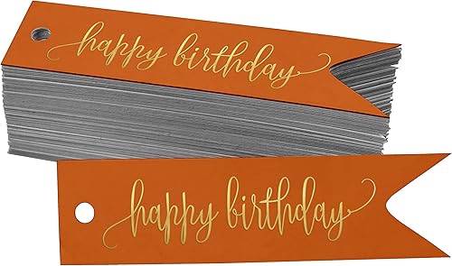 Miniatura 42 de Etiquetas de papel para colgar con texto en inglés «Happy Birthday», 100 unidades Azul,Aqua Blue,Negro -,azul, cerceta (Dark Teal Blue),Rosa