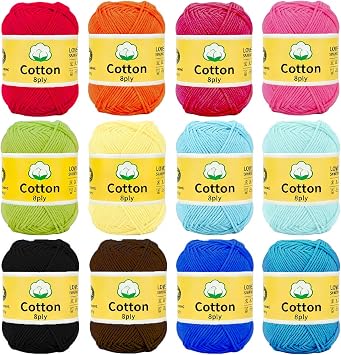 Cotton Crochet Yarn, 100% Cotton DK Yarn for Crochet