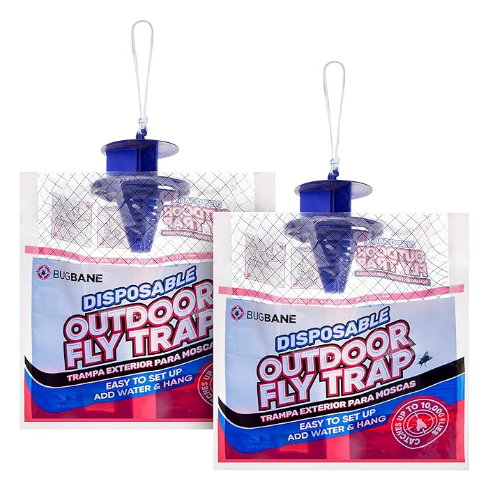 Buy Fly Traps Outdoor Hanging Fly Catcher. 2 Pack Disposable Outdoor