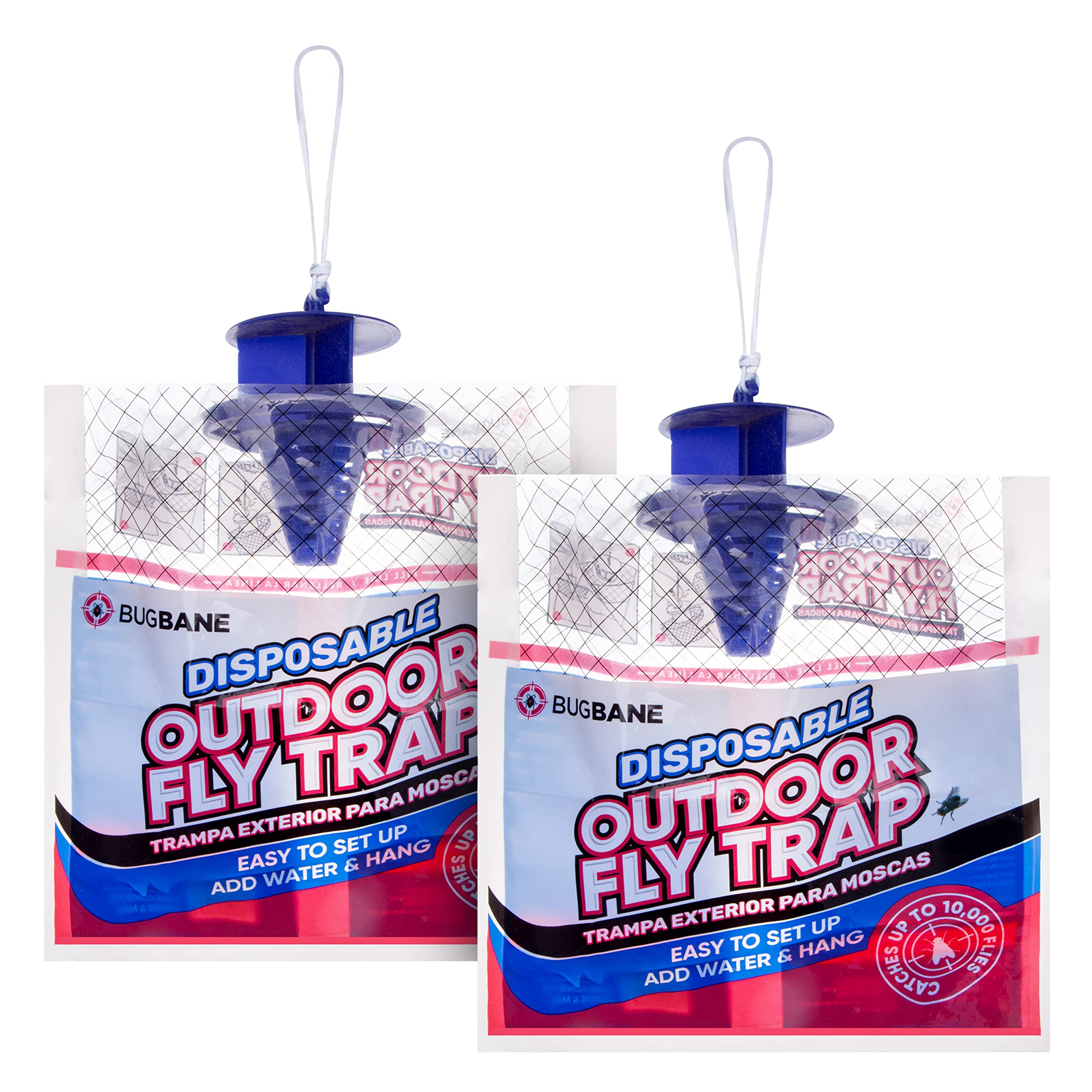 Buy Fly Traps Outdoor Hanging Fly Catcher. 2 Pack Disposable Outdoor