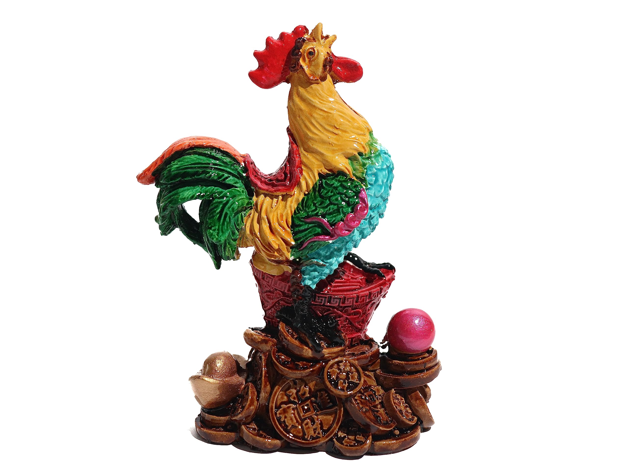 The Spiritual Living Wishfulfilling Multicolor Rooster Figurine for Love Luck Happiness & Success II FENG Shui & VASTU
