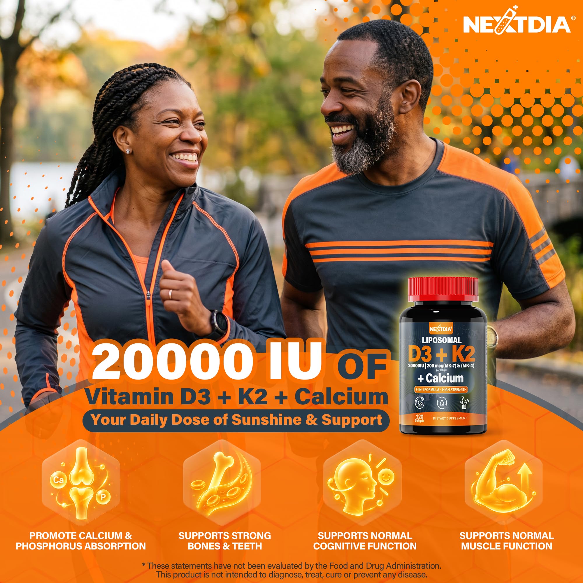 Vitamin D3 20,000 IU + K2 Vitamin (MK4 & MK7)200mcg + Calcium Citrate 200mg — Amazon image 3