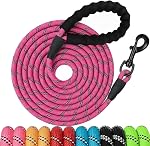 Dog Leashes 6FT 10FT 20FT 30FT 50fT Leads with Comfortable Padded Handle and Highly Reflective Threads for Small Medium and Large Dogs(10 Feet x1/2'' (Pack of 1), Black)