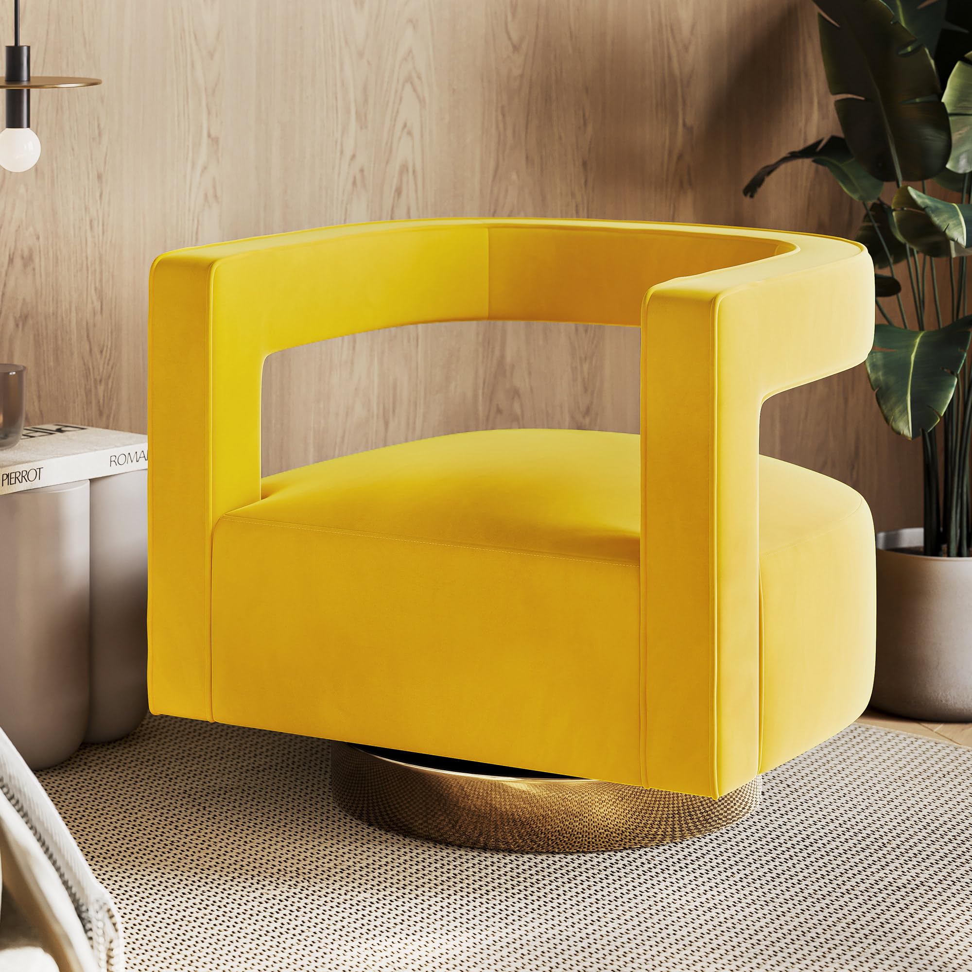 BELLEZE Swivel Barrel Accent Chair