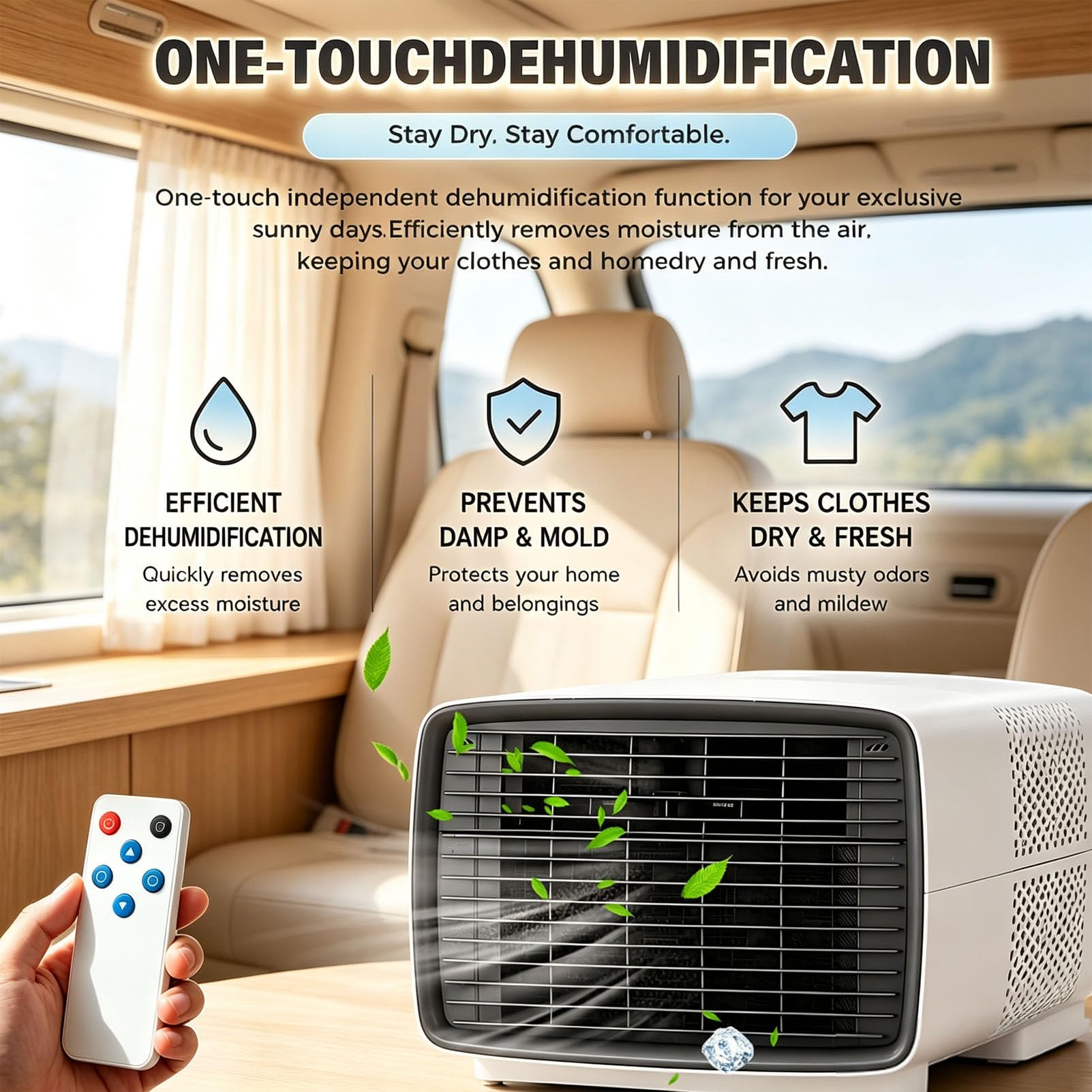 Condizionatore Portatile per Camper da 2700 BTU 220V | Questo condizionatore portatile da finestra offre le modalità raffreddamento, deumidificazione e ventilazione