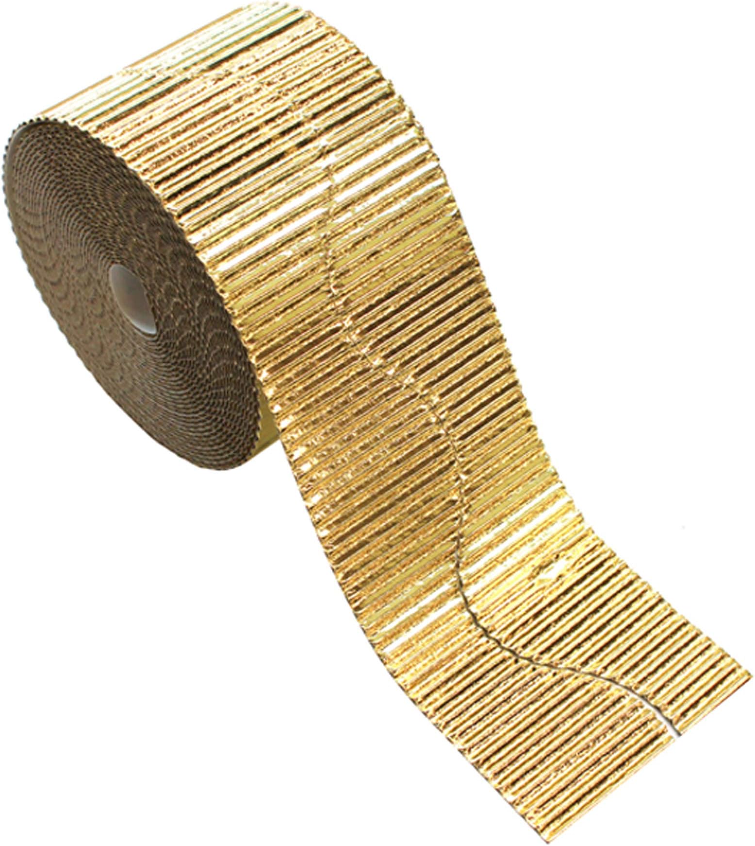 Corrugated Border Roll Metallic Gold