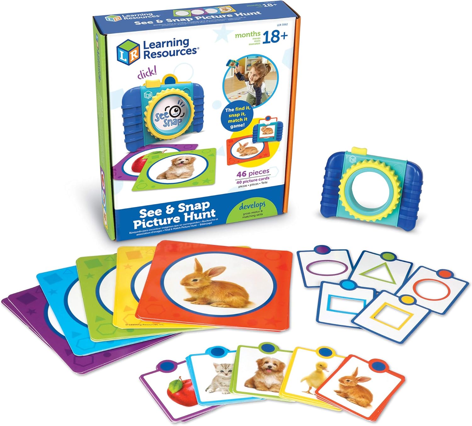 Learning Resources See & Snap Snapshot Scavenger Hunt Matching Game, Gross Motor Skills Toddler Toy, 46 Pieces, Outdoor Toys for Toddlers, 18 Months +